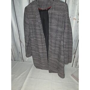 Willi Smith Women's Small Cardigan‎ Open Front Heavy Black Coat Jacket